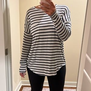 Blue and white striped shirt